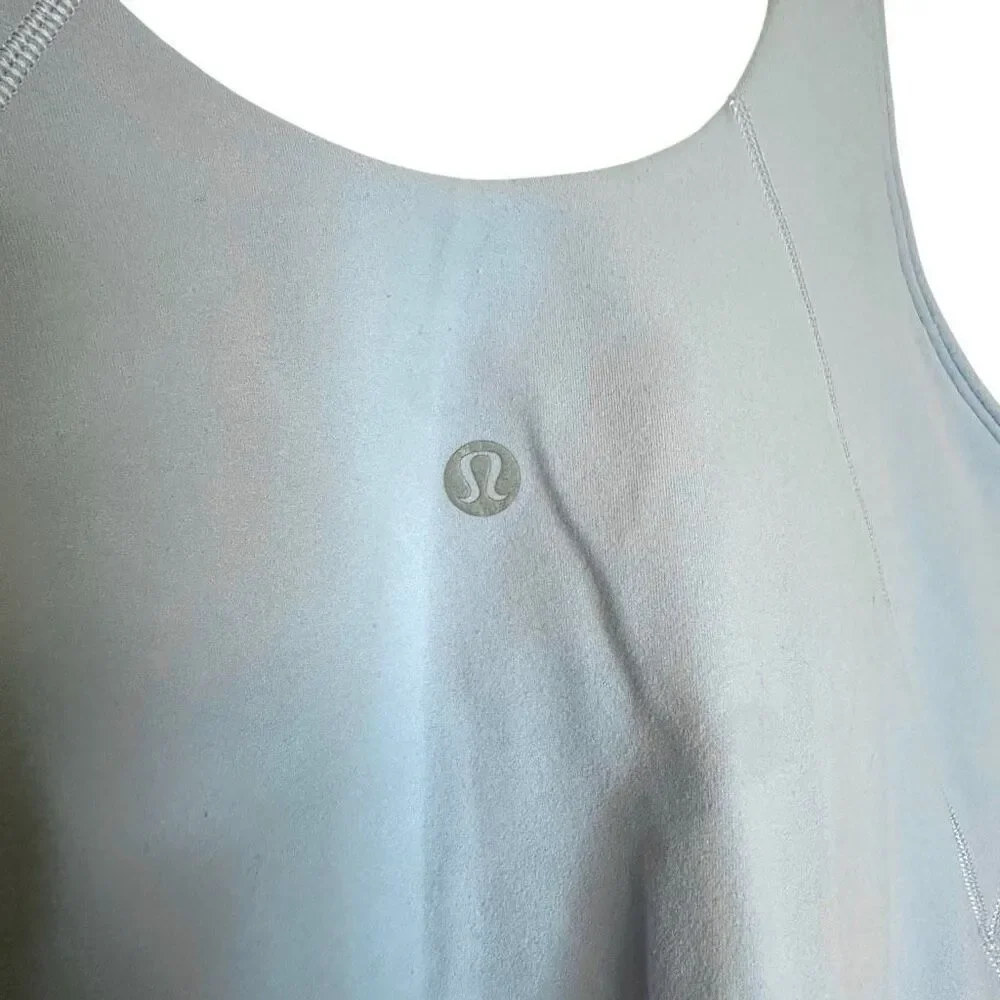 Lululemon Align Light Support Cropped V-Neck Yoga Chambray Tank Top Size 14